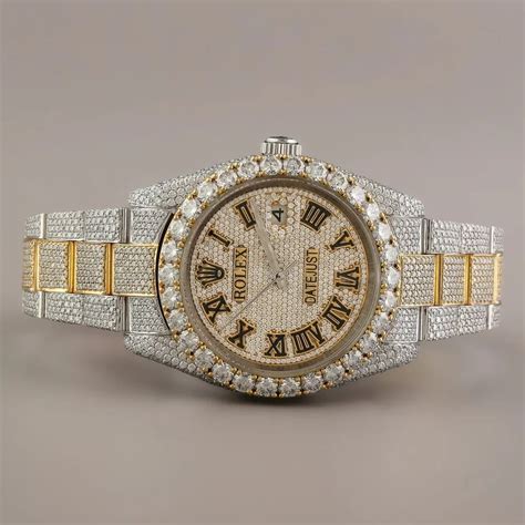 fake diamond covered watch|moissanite diamond watch hip hop.